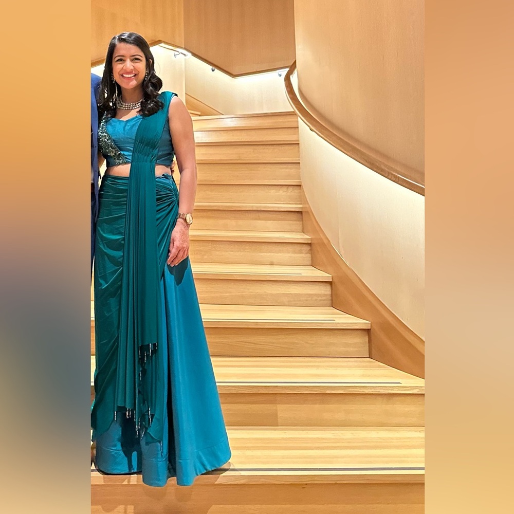 Indian style teal gown